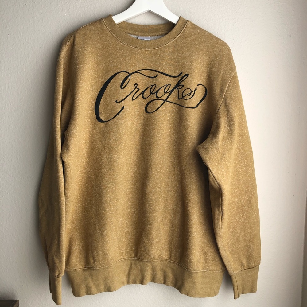 CROOKS AND CASTLES Script Pullover Sweater Large